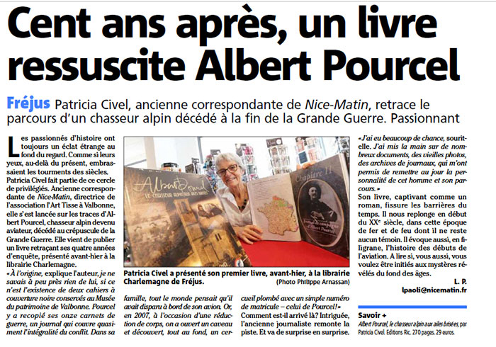 Articles de presse : livre Albert Pourcel